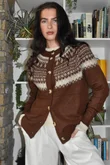 Ferguson Fair Isle Cardigan Chestnut